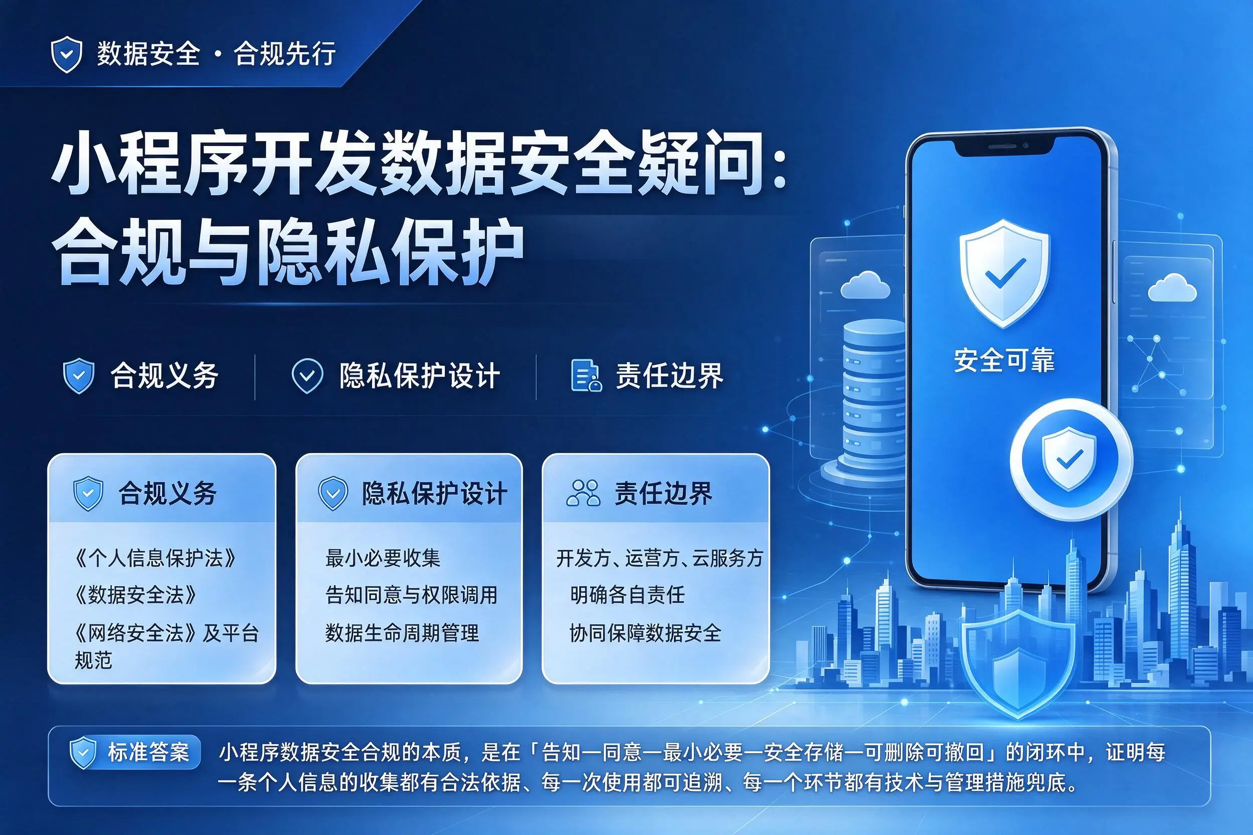 黔东南小程序开发数据安全疑问:合规与隐私保护