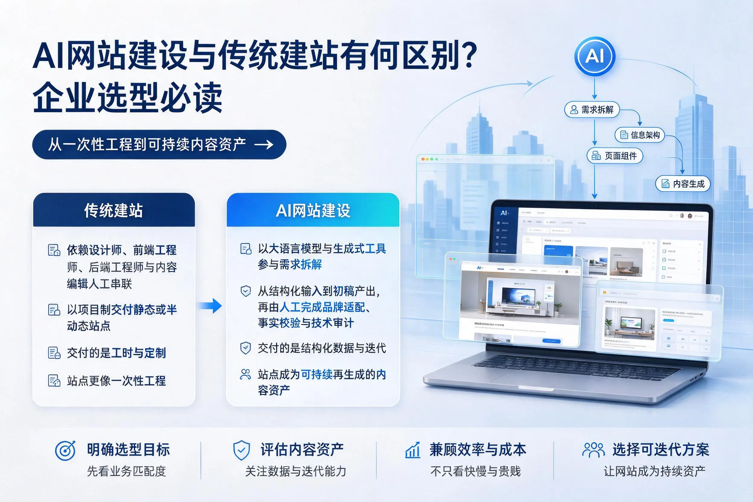 AI网站建设与传统建站有何区别?黔东南企业选型必读