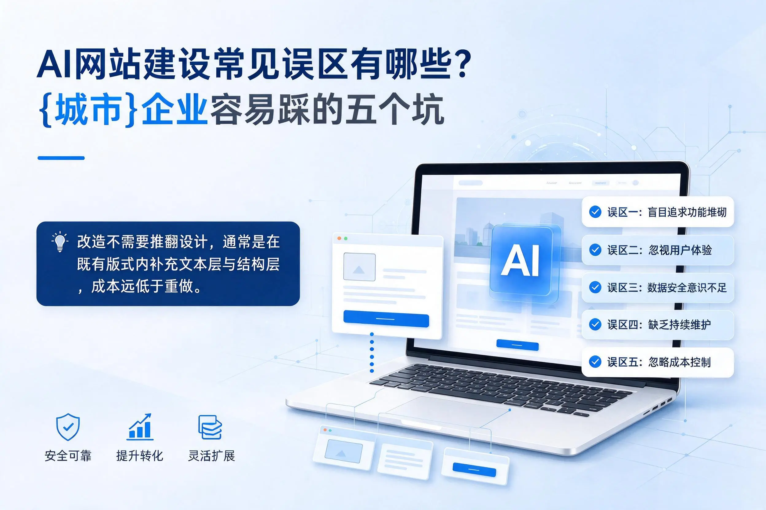 AI网站建设常见误区有哪些?黔东南企业容易踩的五个坑