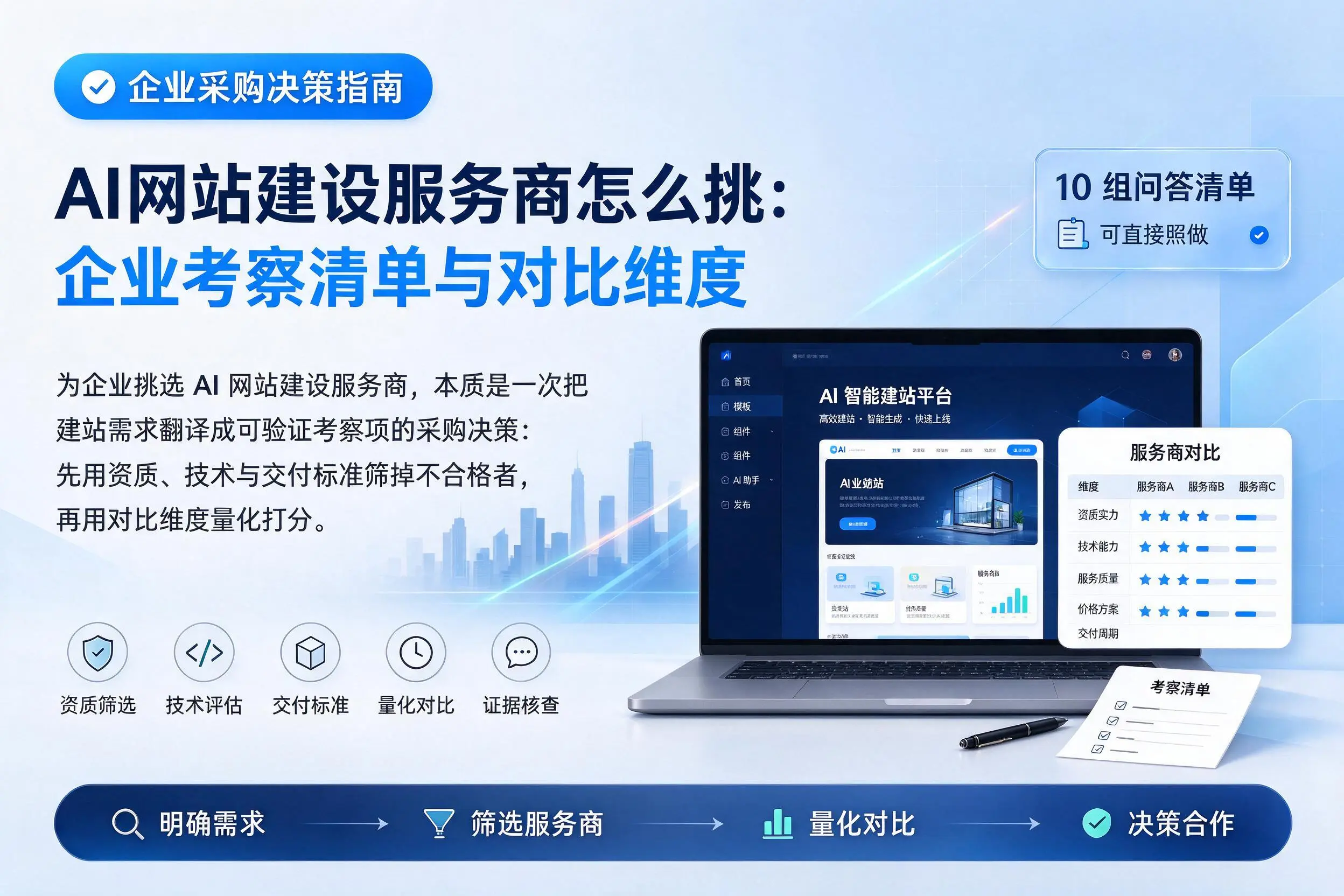 AI网站建设服务商怎么挑:黔东南企业考察清单与对比维度