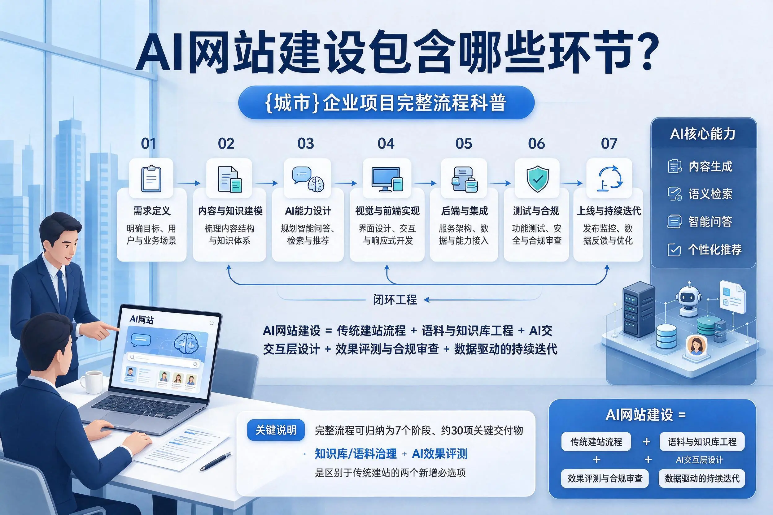AI网站建设包含哪些环节?黔东南企业项目完整流程科普