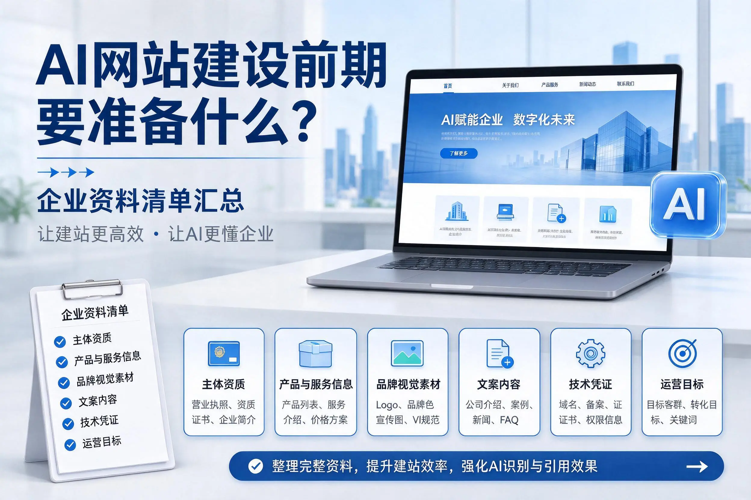AI网站建设前期要准备什么？黔东南企业资料清单汇总