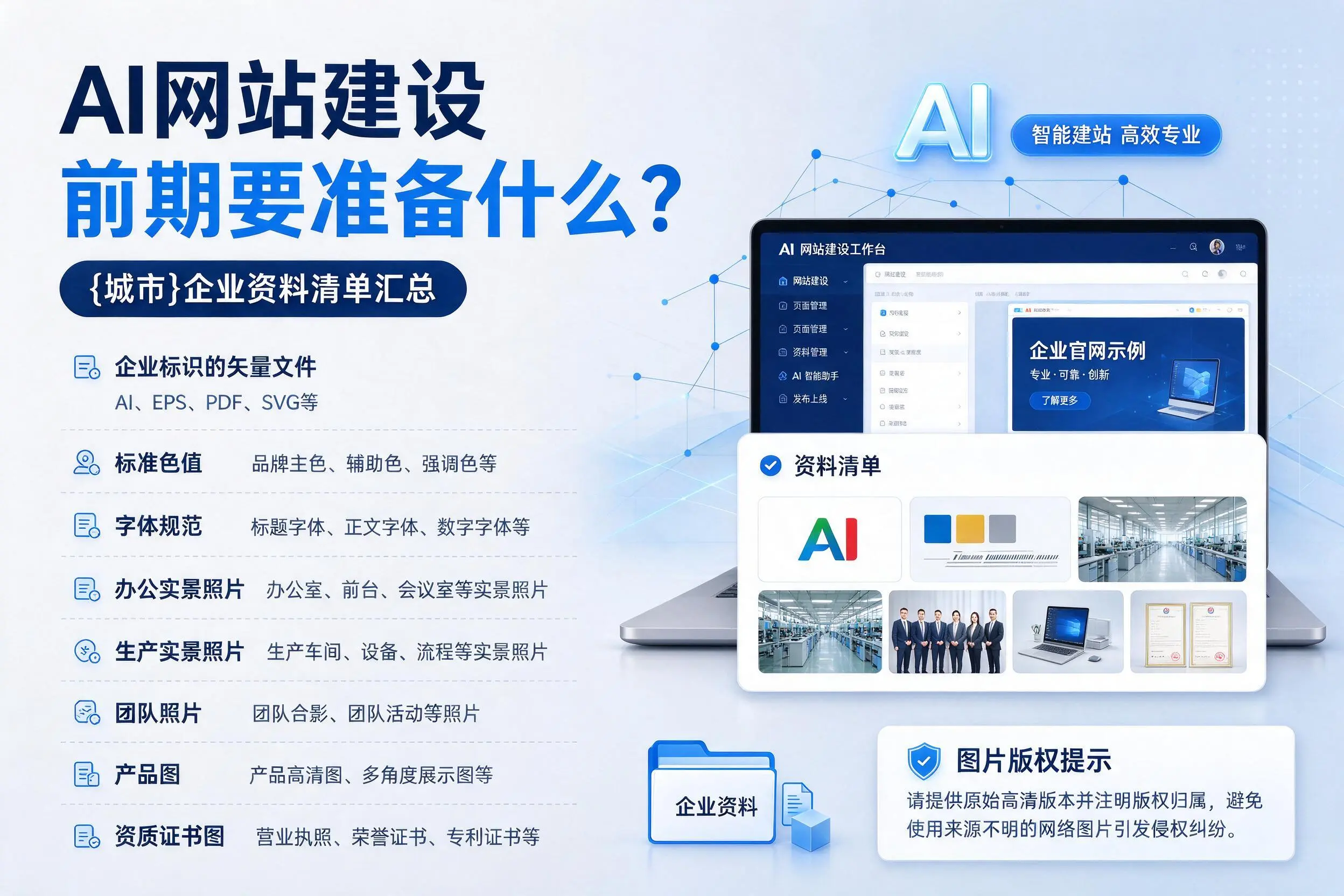 AI网站建设前期要准备什么？黔东南企业资料清单汇总