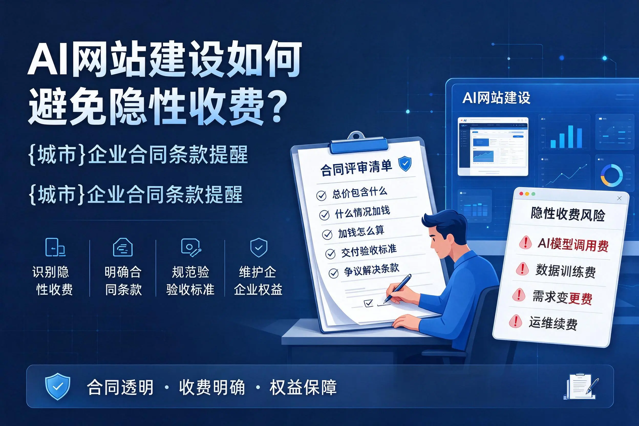 AI网站建设如何避免隐性收费?黔东南企业合同条款提醒