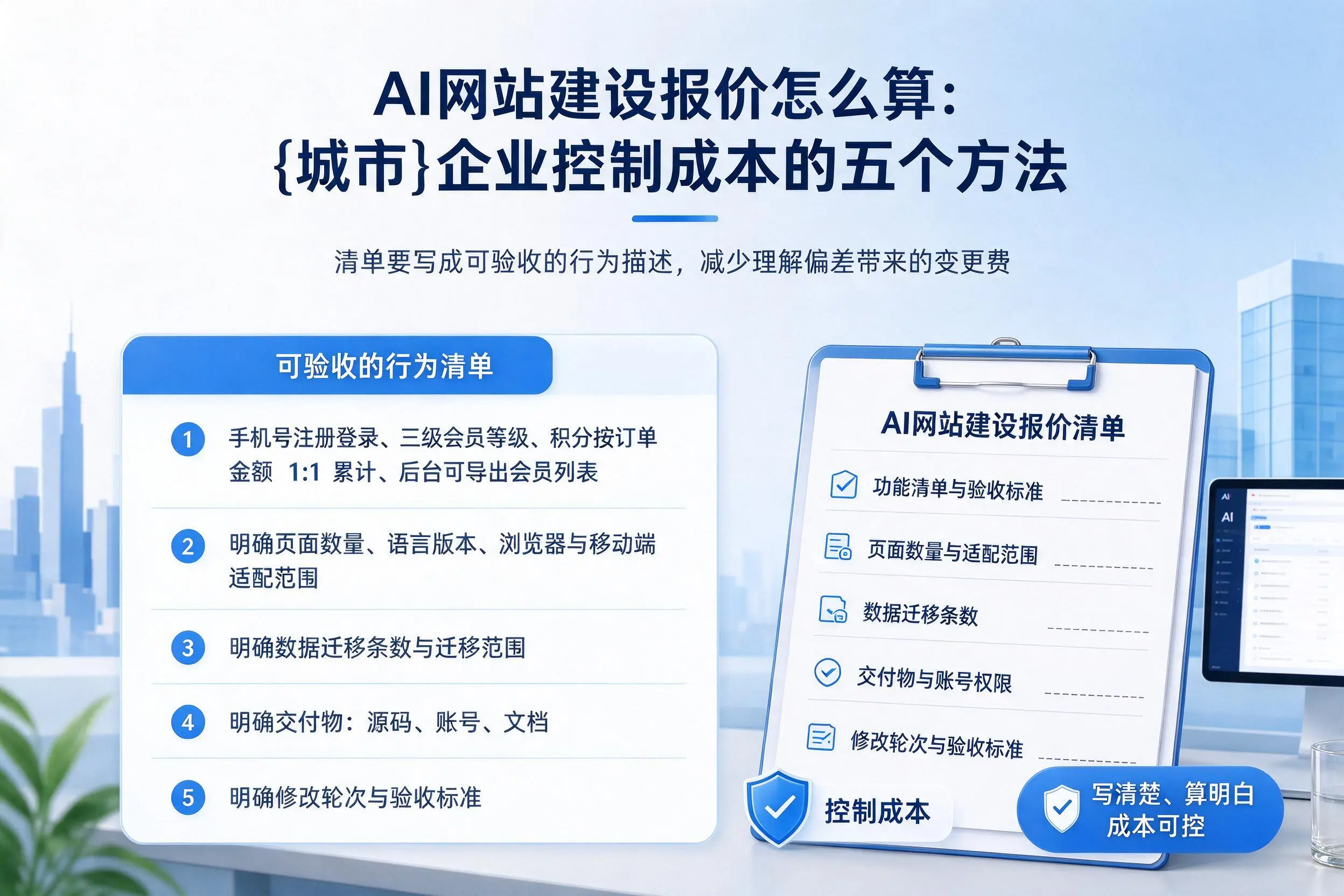 AI网站建设报价怎么算:黔东南企业控制成本的五个方法